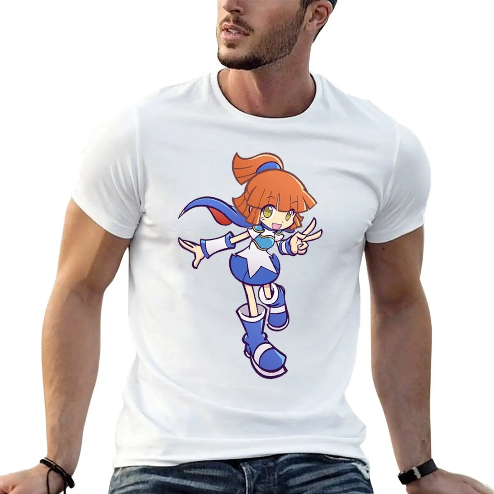 Camiseta Puyo Puyo king Ringo Sig Chibi, camisetas divertidas, camisetas de algodón, camiseta 100% de algodón, camiseta lisa para hombre