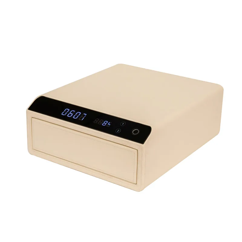 Leather Jewelry Box Safe Home Small Fingerprint Password Drawer Safe Double-layer Office Smart All-steel