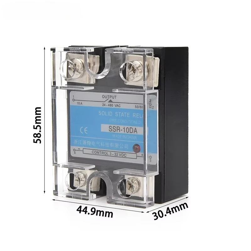 SSR-10 DA / 25DA / 40DA Single Phase DC controlled AC SSR single phase solid state relay with plastic dust cover Heat Sink220V