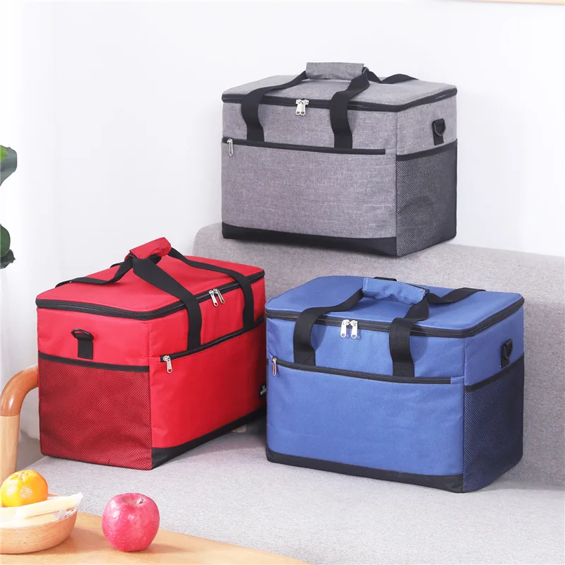 30L High Capacity Fridge Bags Insulated Bag Lunch Box Outdoor Camping Picnic Tote Bags Hiking Food Keep Fresh Cooler Bag Storage