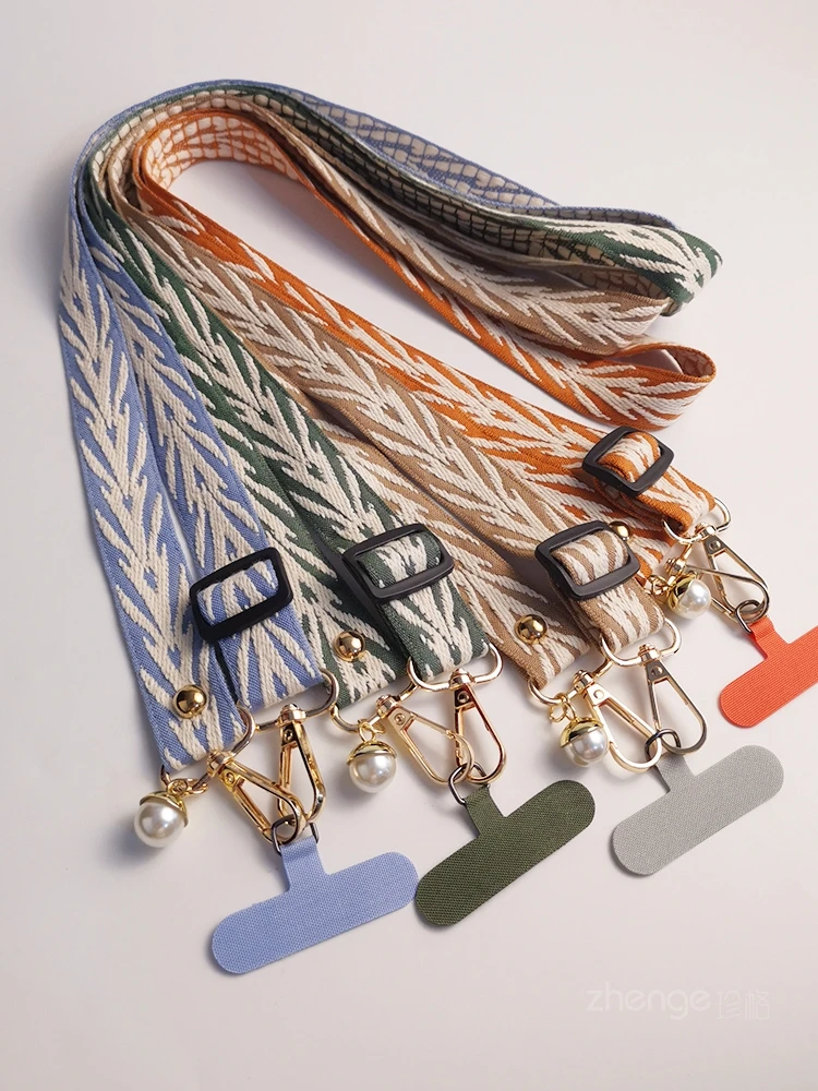 Cordón cruzado ajustable para teléfono móvil, cordones colgantes de cuello largo con tarjeta de junta Universal para todas las fundas de teléfono móvil