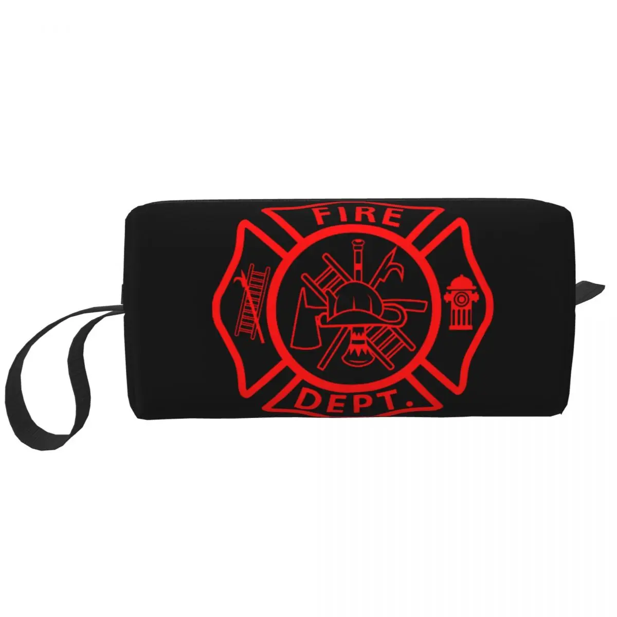 Red Fire Department Makeup Bag Women Travel Cosmetic Organizer Kawaii Storage Toiletry Bags Dopp Kit Case Box