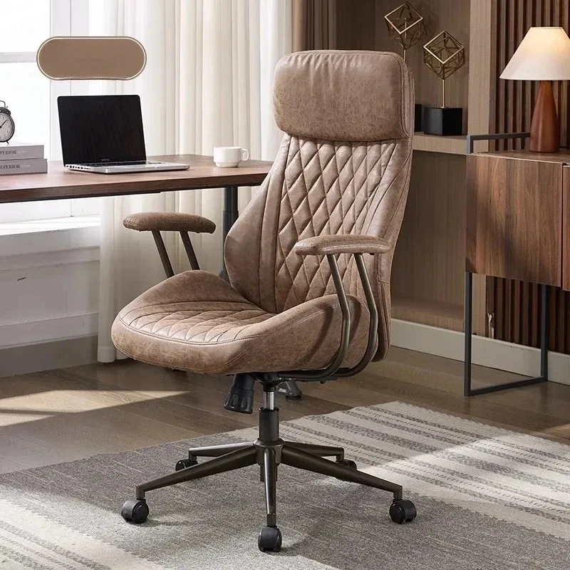 

Brown Nordic Office Chair Luxury Reclining Home Design Computer Office Chair Vanity Living Room Sedia Da Scrivania Furniture