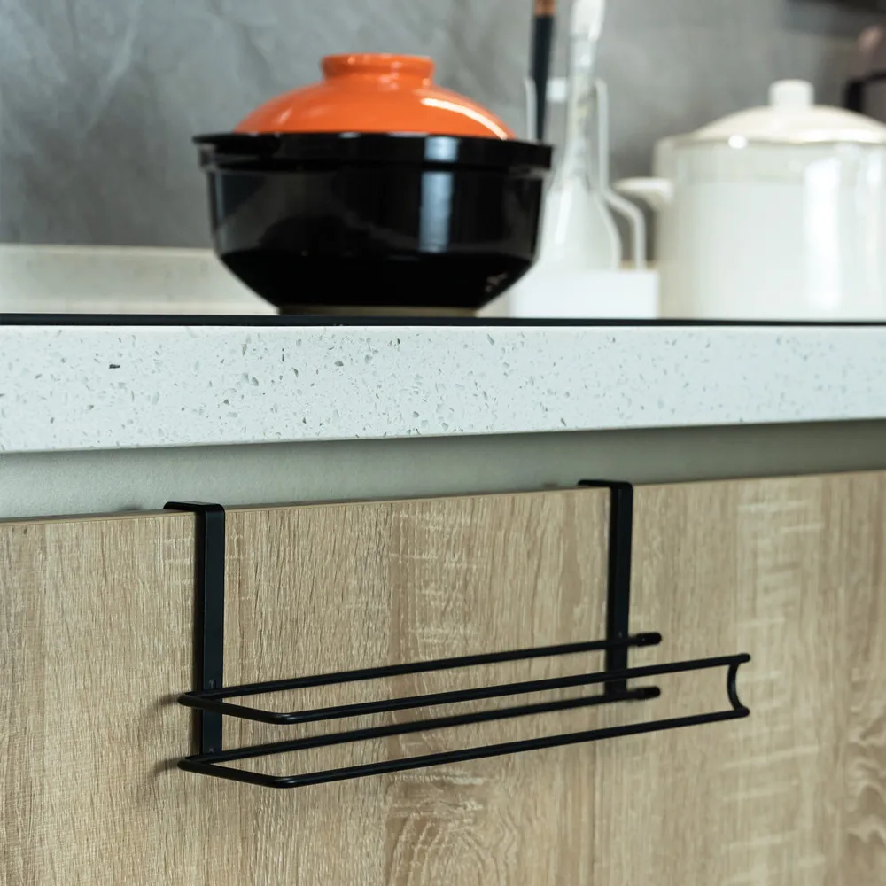Kitchen Towel Holder Lazy Rag Hanger Manganese Steel Punch-free Creative Wall-mounted Roll Paper Holder Rag Storage Rack image 5