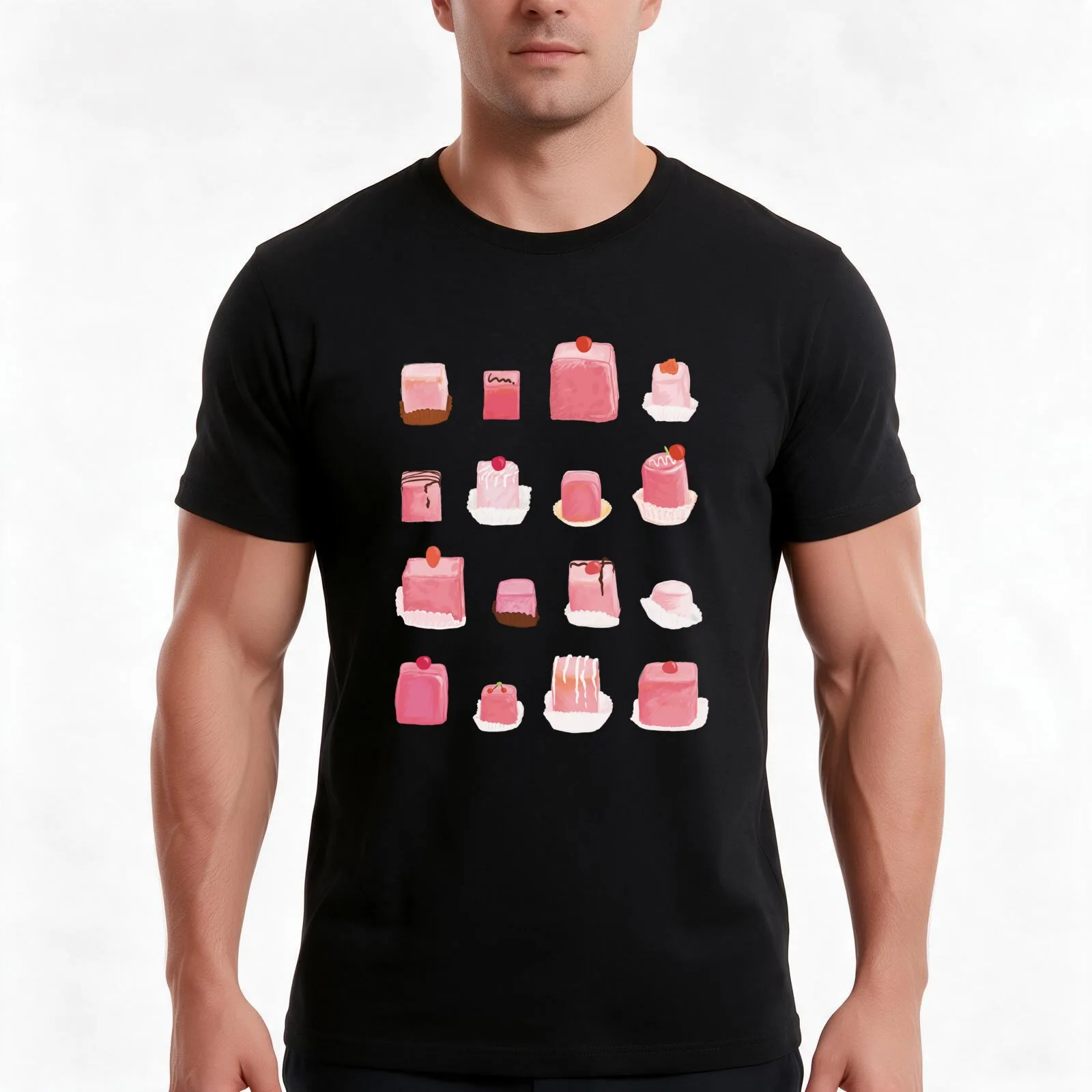 Sugar-sweet pink punch donuts T-Shirt, Summer Casual Cotton Tee, Oversized Streetwear Tops, Vintage Graphic Print, 100% Cotton
