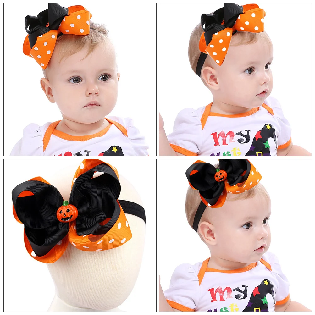 

2Pcs Halloween Baby Headband Soft Elastic Infant Hairbands Festival Party Kids Headdress Baby Shower Gift Infant Hairband