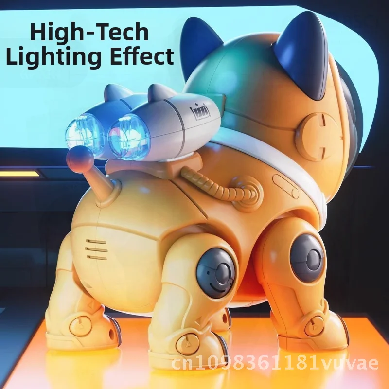Jouet de chien Robot électrique pour chiot, éducation précoce pour enfants, animal de compagnie intelligent mécanique interactif avec son et lumière pour garçons et filles