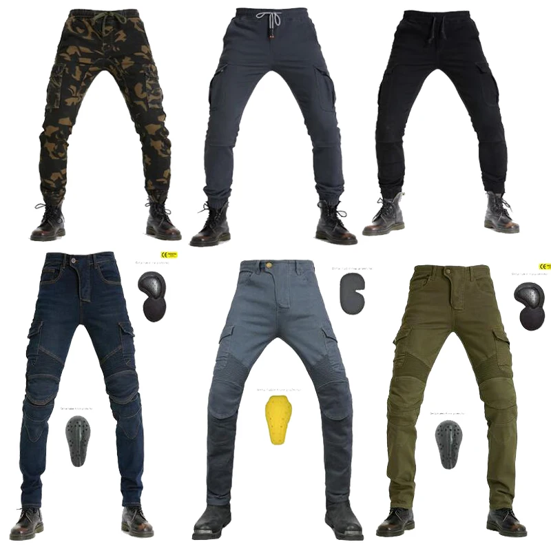 

B06 Black Green Grey Motorcycle riding jeans B06 Trousers have 4 Pads Four seasons pants with protective gear