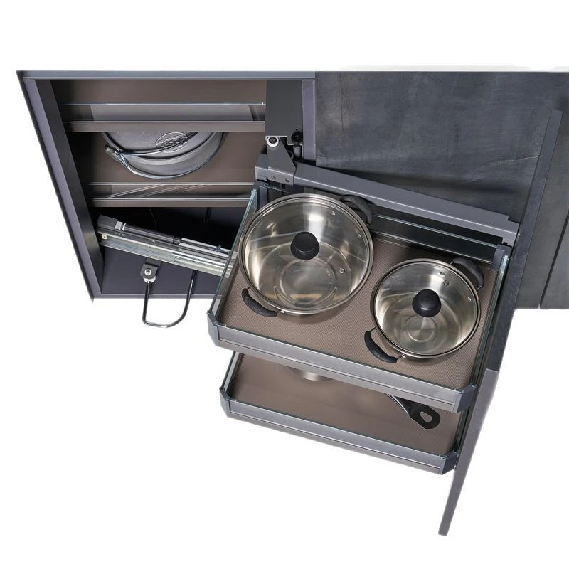 

Kitchen cabinets corner double monster basket rack