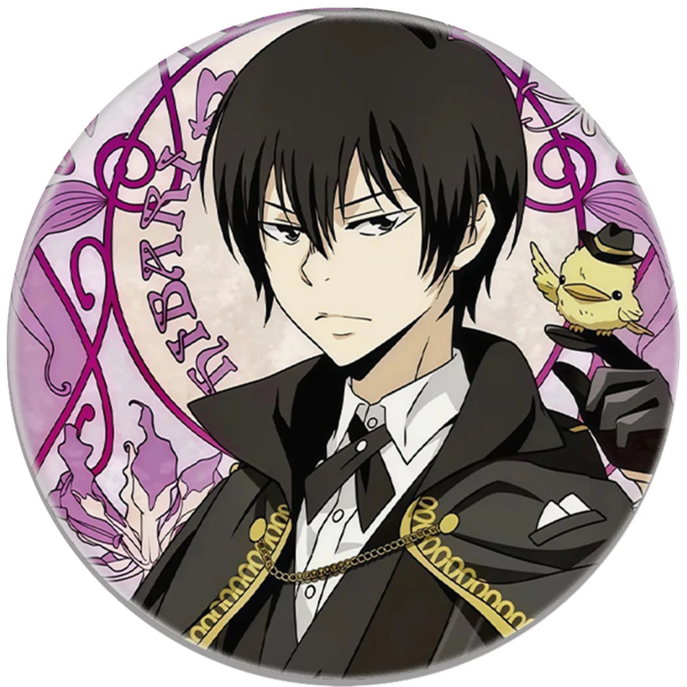 58mm Anime Katekyō Hitman Reborn! Sawada Tsunayoshi Kozato Enma Cosplay COSTUME Badge Pin SPTE Tinplate Brooch﻿ Prop Gilf