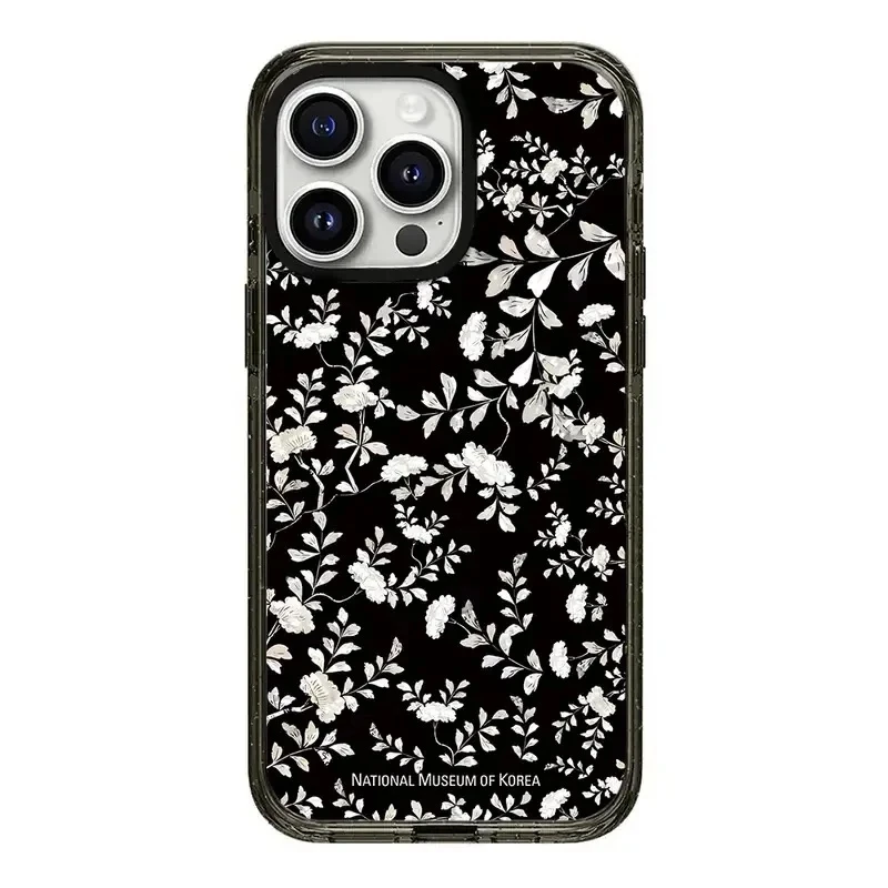 

Korean Museum Flower MagSafe Black Frosted Phone Case Cover for IPhone 13 14 15 16 Pro Max Case