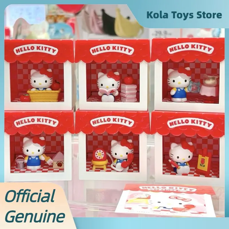 

Authentic Hello Kitty Mini House Series Blind Box Cute Desktop Ornament Collectible Figure Birthday Gift For Girls Anime Lovers