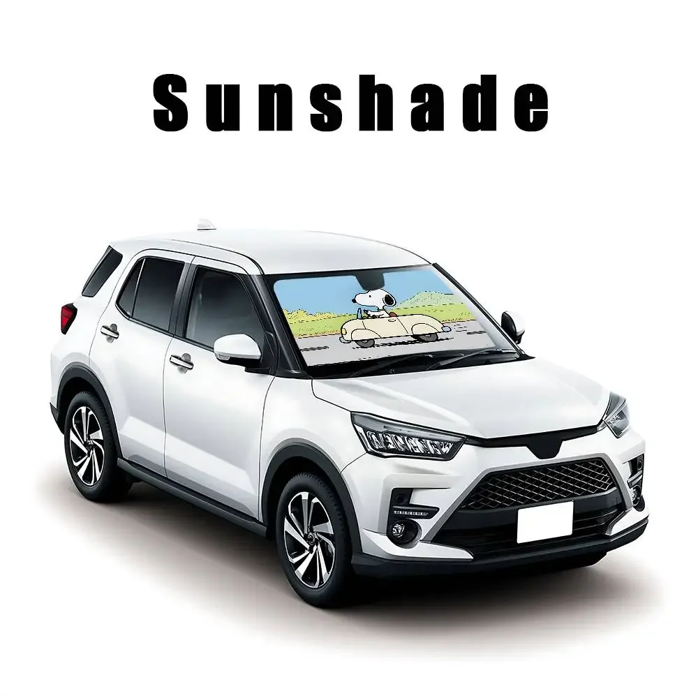 Kawaii S-sNooPyS Klassischer, stilvoller und trendiger Windschutzscheiben-Sonnenschutz, Auto-Windschutzscheibenabdeckung, Auto-Sonnenschutzvorhang, Auto-Sonnenschutz – Detail 6