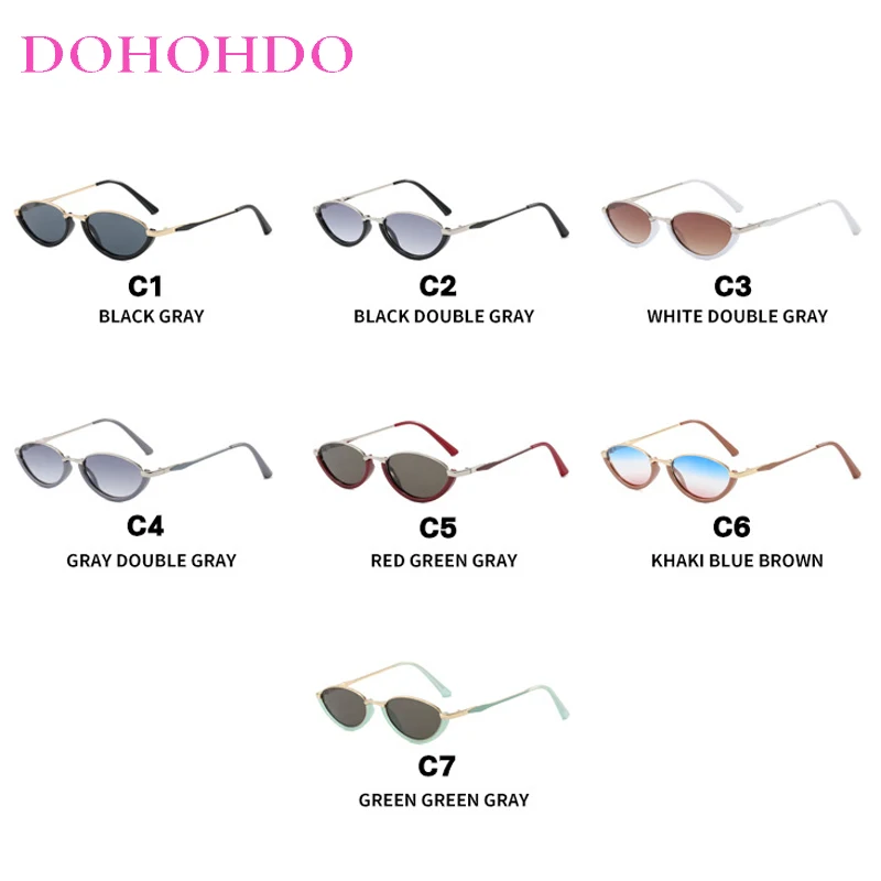 

Trendy Luxury Design Brand Small Cat Eye Sunglass Women Men Metal Frame Sunglasses Men Retro Driving Shades Travel Glasses UV400