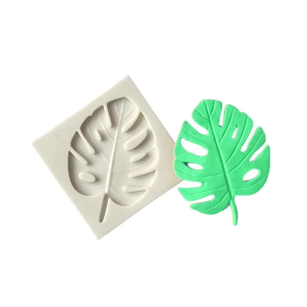 Monstera Mould Silicone Cake Mold Beautiful Dessert Baking Essential Gray for Store Home Monstera Mold Dessert Cake Mould