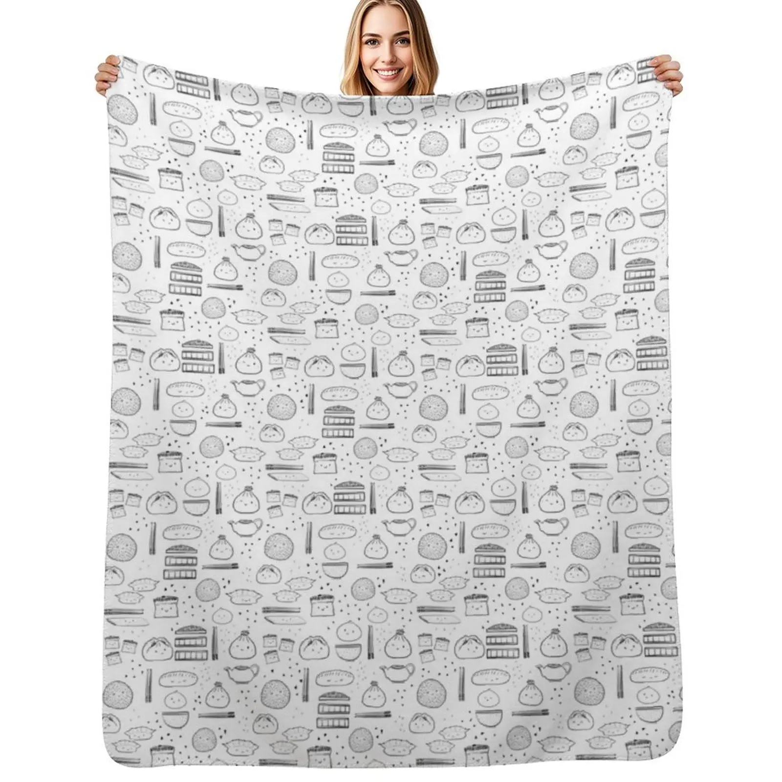 Dim Sum Delights Throw Blanket sofa bed Picnic Luxury warm winter Sofa Weighted Blankets