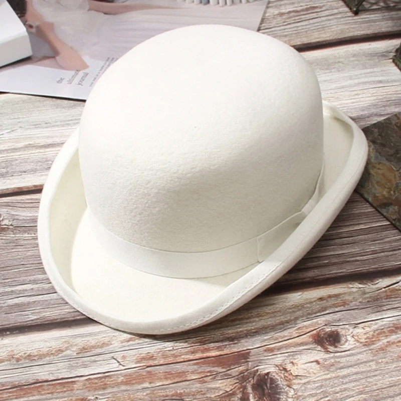 

Wool Top Hat Wide Brim Fedora Hat Gift for Boyfriend Top Hat Short Brim Magician Costume for Outdoor Gatherings N58F