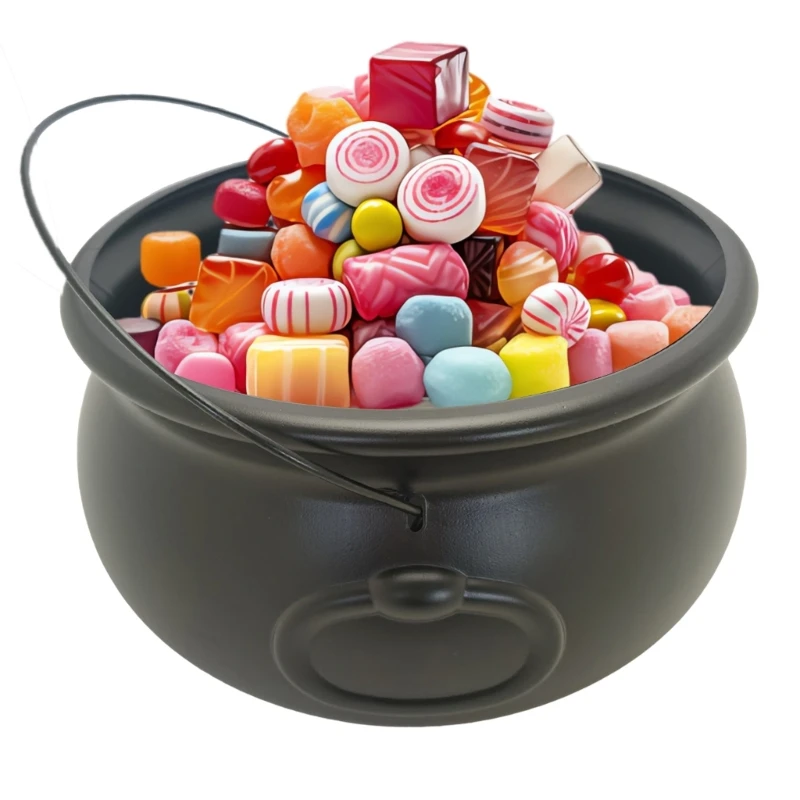 12Inch Plastic Witches Cauldron Bucket Bowl for Halloween Decoration and Parties dropshipping