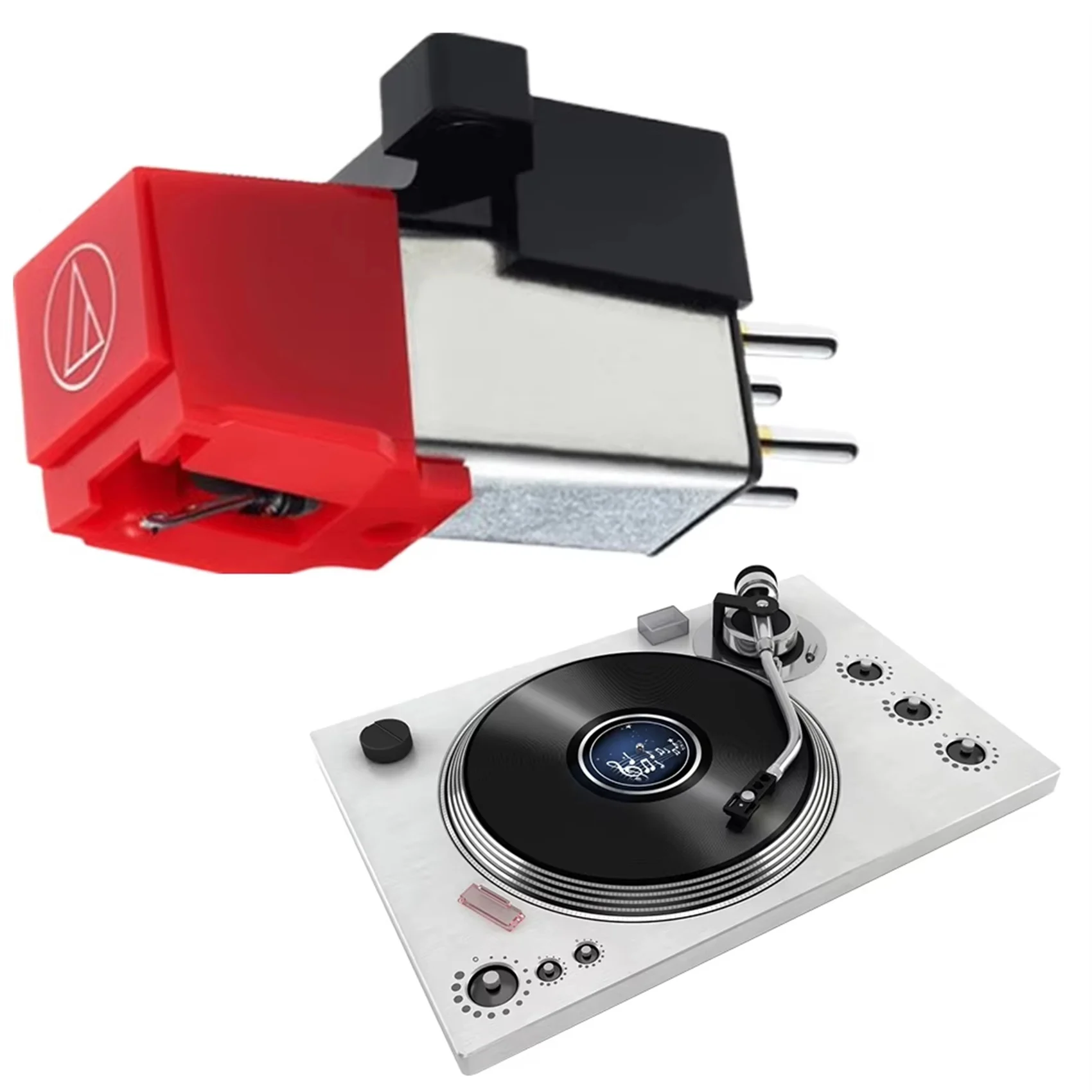 2X AT91R Dual Moving Magnet Stereo Phono Cartridge Conical Diamond Stylus for AT-LP3 LP60 PL300