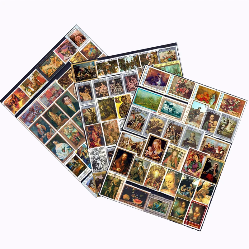 240 PCS  All Different Topic Famous Printing Unused Postage Stamps With Post Mark For Collecting