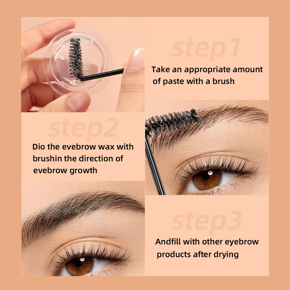 QIBEST Eyebrow Styling Gel Molding Wax Waterproof Transparent Refreshing Durable Natural Colorless Eyebrow Gel Wax Eyes Cosmetic
