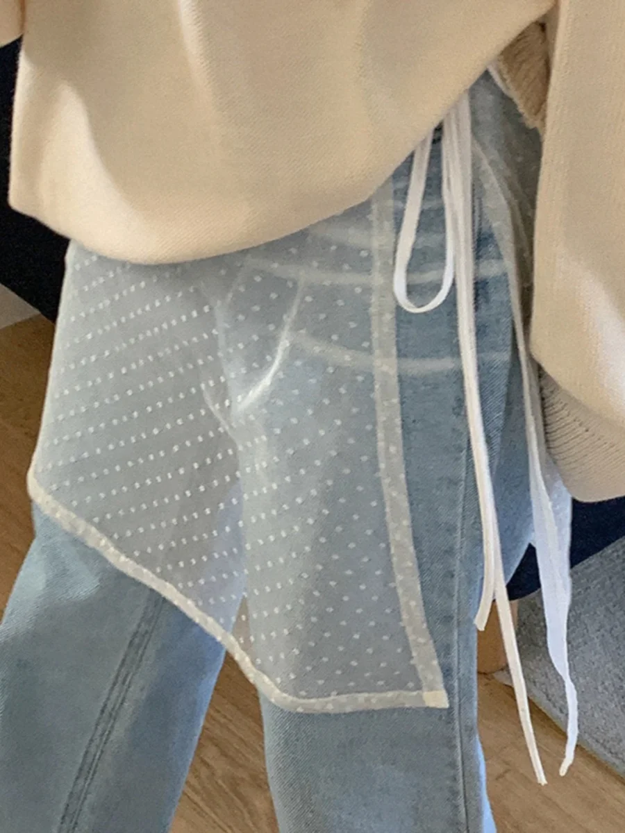 

Кружевная юбка в горошек ter Ne Dr, женская весна-лето, новая многослойная юбка, дизайнерская юбка с занавеской Sensation Bum