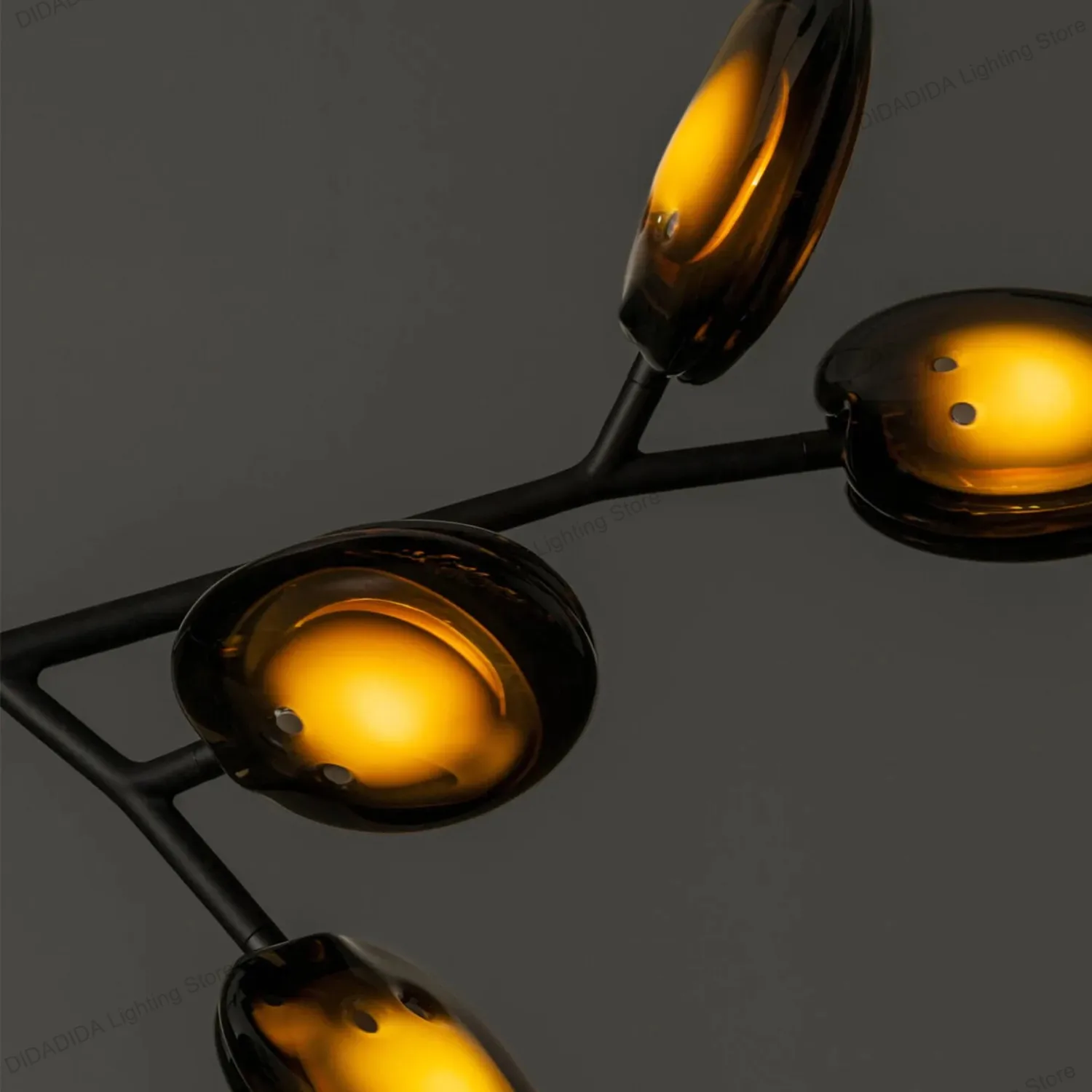 

2025 NEW Designer Glass Shade Chandelier Lamp Metal Frame Crystal Lustre Dimmable Lighting for Living Dining Room Ceilings