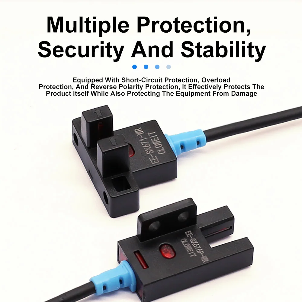 Cloweit Photoelectric Switch U-type Sensor Switch With 1m Cable EE-SX672-WR/671/670A/3/SX674P-WR Proximity Switch NPN PNP