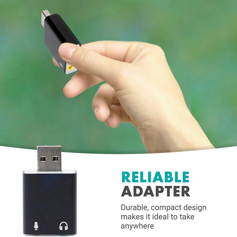 ترقية ميكروفون TRS مقاس 3.5 مم إلى بطاقة الصوت الخارجية USB 2.0 للكمبيوتر الشخصي