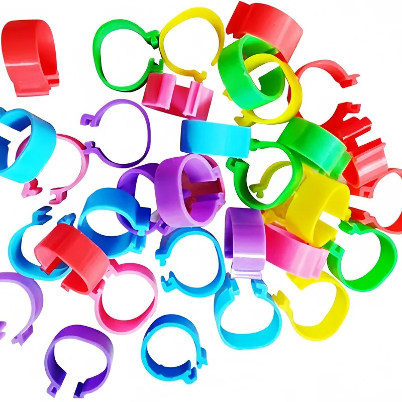 110 pcs Chicken Leg Rings, Random Color Assortment and Comfortable Leg Fit, ideal for Chicken Farm Marking