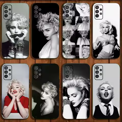 80s M-Madonna Phone Case For Samsung Galaxy A13,A21s,A22,A31,A32,A52,A53,A71,A80,A91 Soft Black Cover