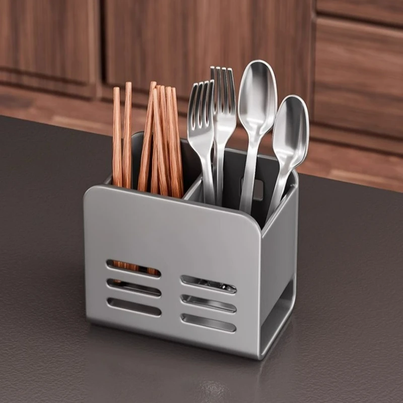 Wall Mount Kitchen Chopstick Rack, No Drill Knife Pot Lid Spatula Storage Holder