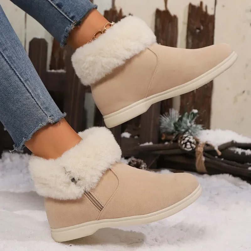 Winter Women\'s Plus Cotton Shoes Fashion Zipper Keep Warm Platform Shoes for Women Snow Boots Outdoor Casual Women\'s Ankle Boots