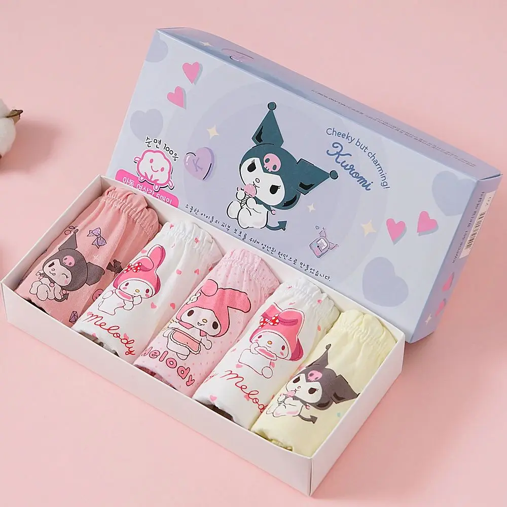 5/10 Stück Baumwolle Mädchen Dreieck Höschen Niedliche Charaktere Kuromi Melody Cinnamoroll Cartoon Kinder Unterwäsche Weiche Mädchen Slips