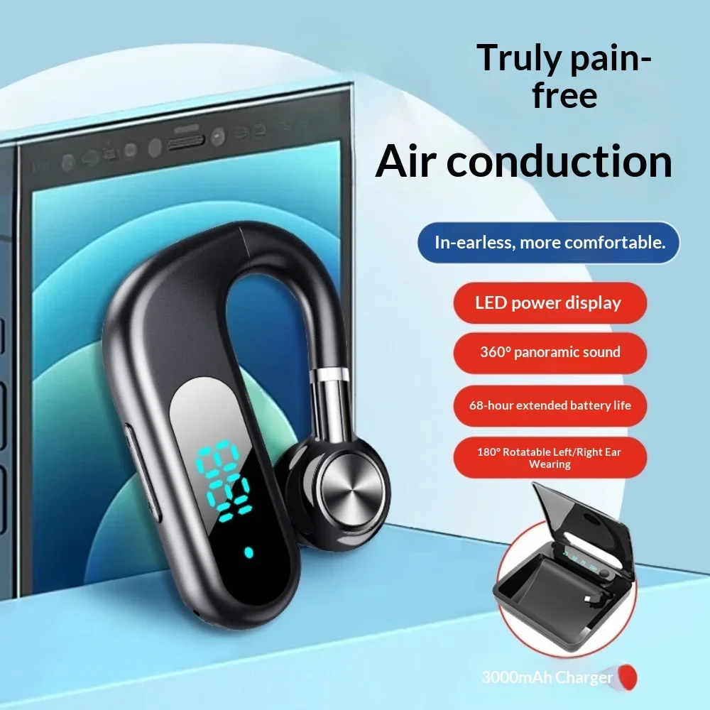 2025 New Single Bluetooth Earphone High Sound Quality Noise Cancellation Ultra-Long Battery Life Business E-Sports Games Sports