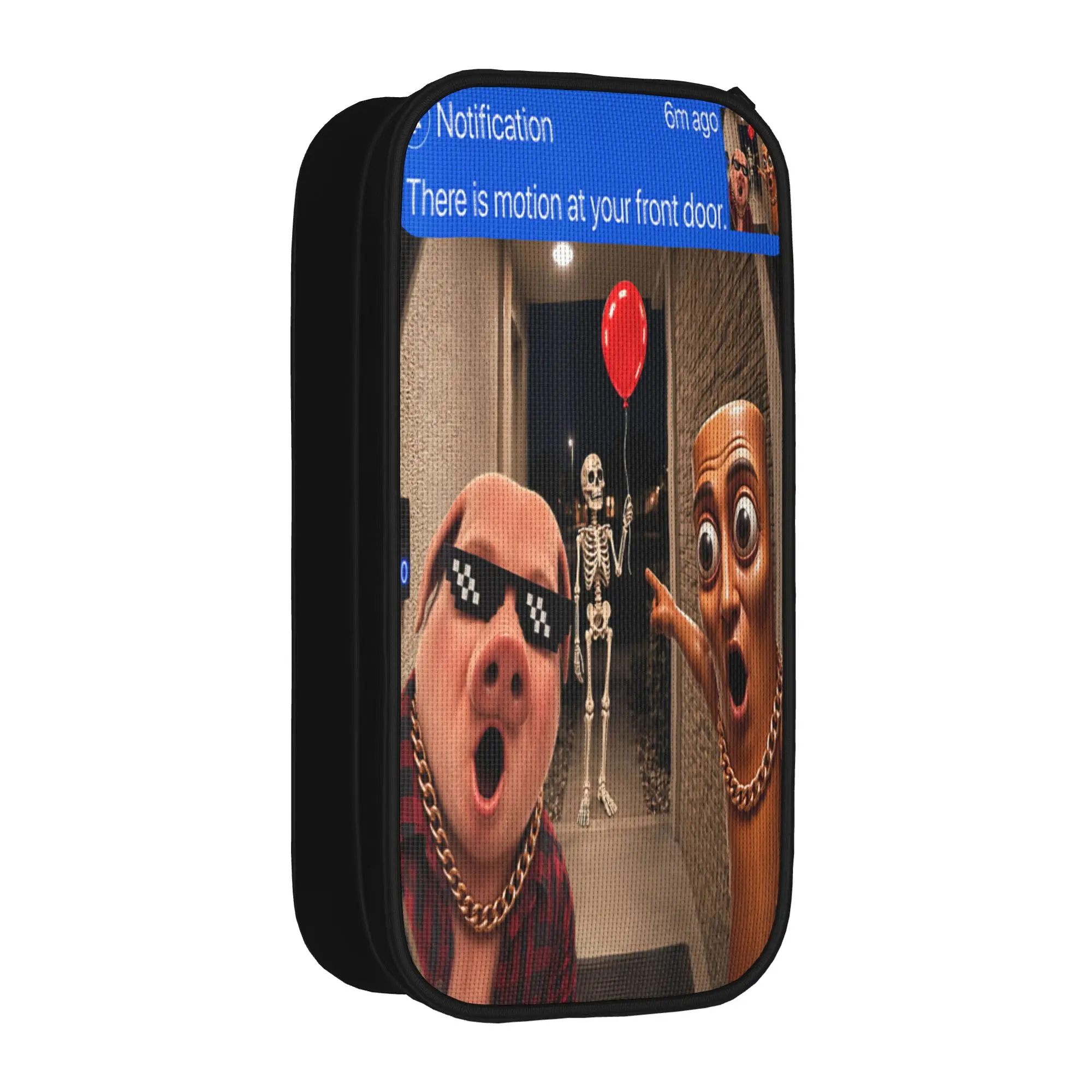 Motion Tung Tung Tung Sahur John Pork Skeleton Pencil Case Students Pen Box Graphic School Pencil Cases Stationery Organizer