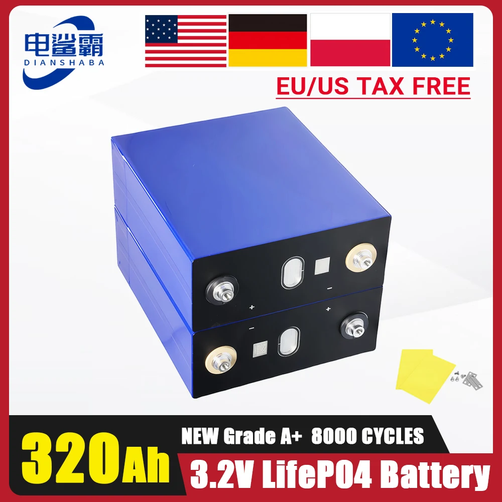 

DIY 12V 24V 48V rechargeable batteries 3.2V 320Ah LiFePO4 Battery 8000 Cycles For Camping RV Boat Golf Cart Solar EU TAX Free