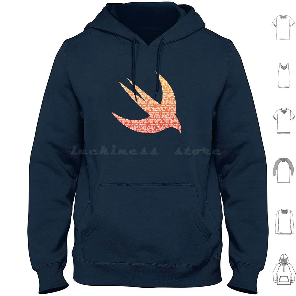 Swift Hoodie cotton Long Sleeve Swift Ios Programming Language Development Orange Red Swiftios