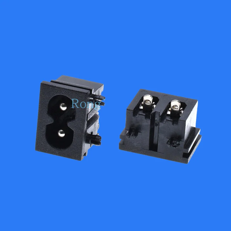 100pcs/octagonal power socket 2.5A C6 card PCB solder board connection socket full copper embedded socket BX-180