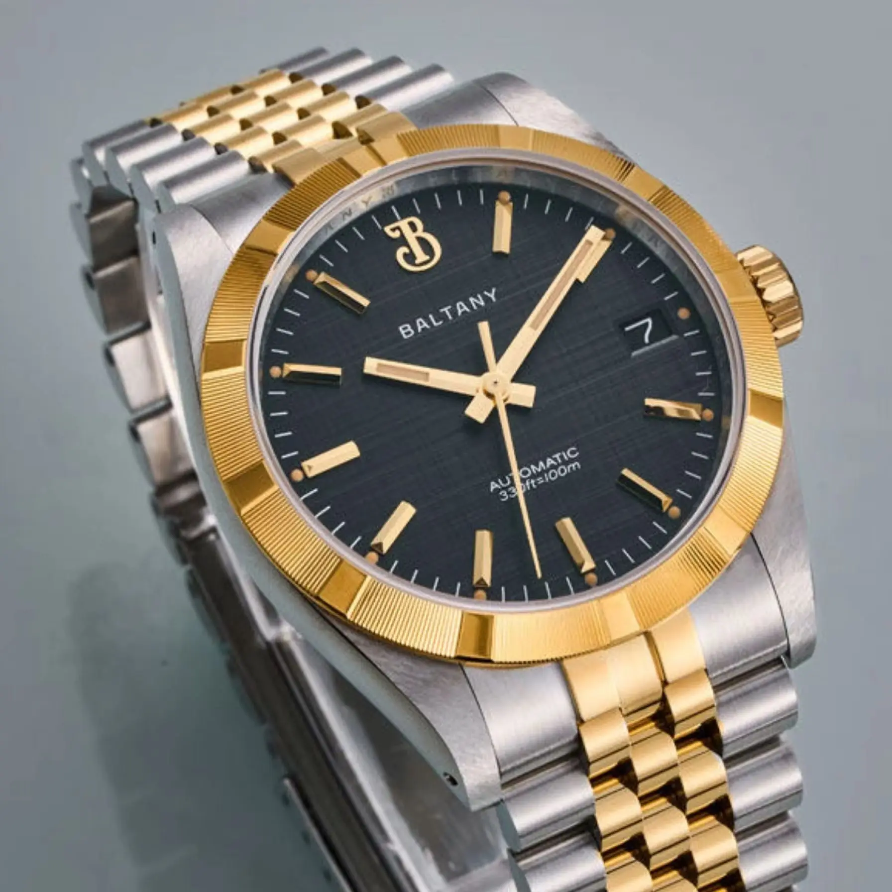 Baltany Men Automatic Watch 36mm Mechaical Wristwatch Sapphire Mirror 100M Waterproof Luminous NH35