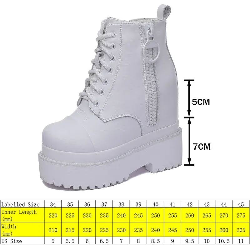 Fujin 12 cm mucca vera pelle autunno inverno peluche caldo piattaforma zeppa tacco nascosto sneakers grosso tacchi altissimi scarpe da donna