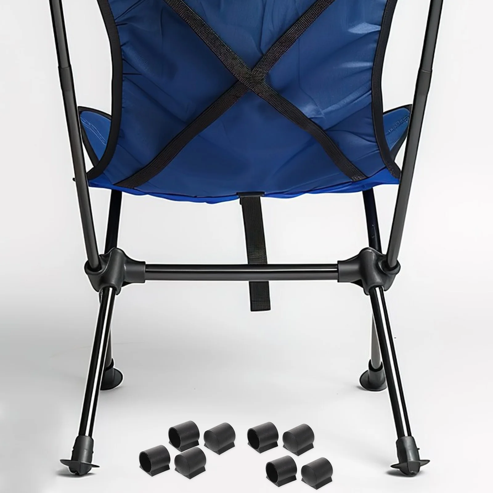 

12pcs Folding Chair Leg Caps Black Plastic Feet For Stability Floor Protectors Padded Metal Chairs Replacement Parts Furniture