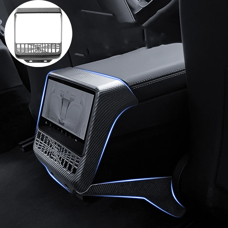 

Car Armrest Box Rear Air Vent Protection Cover For Tesla Model Y Juniper 2025 Model 3 Highland 2024 2025 ABS Anti-Scratch Shield