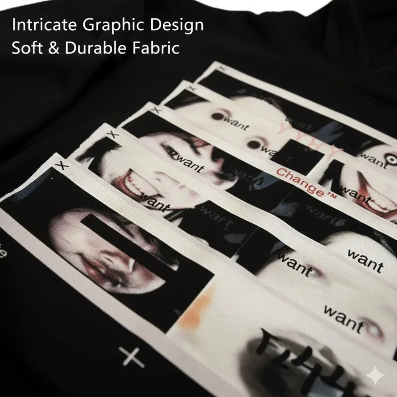 Ugly Print Hoodie Y2K Retro Streetwear Sweatshirt Jacket European Ins Funny Long Sleeve Pullover Casual Jacket Men Women New