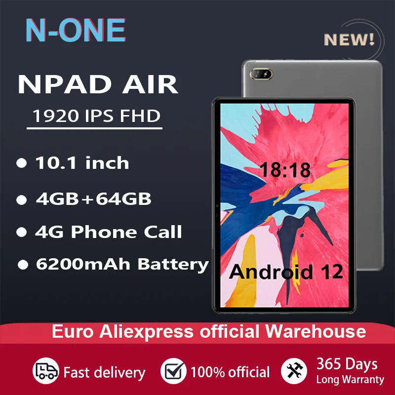 Brak NPad air 10.1 cal Android 12 telefon telefon Tablet 1920x1200 T310 Octa Core 4GB RAM 64GB ROM 4G tablety PC portu sieciowego typu c