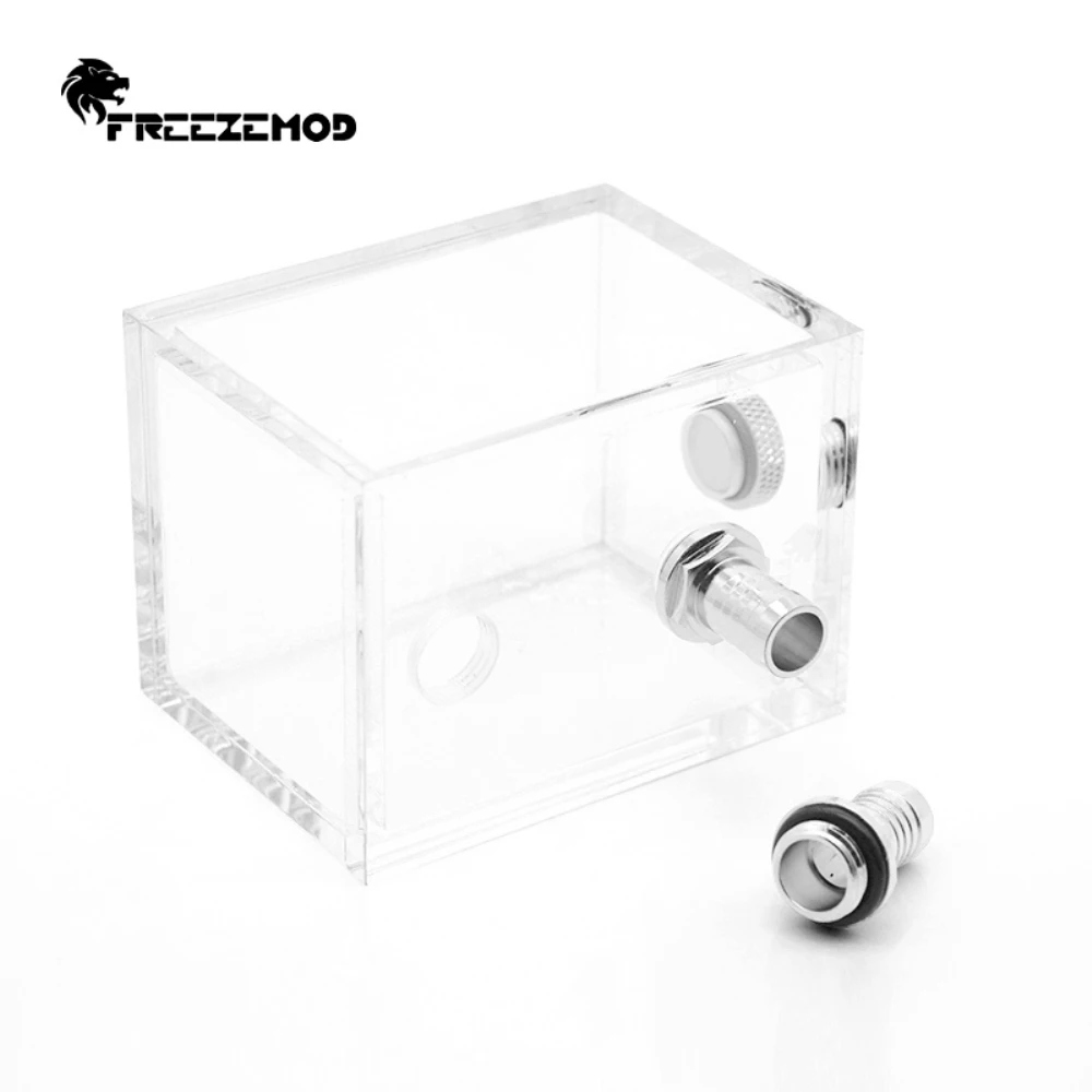 FREEZEMOD Acrylic Water Cooling Tank Full-transparent Reservoir Mini Cuboid PMMA 200ML 5mm Thickness Square Watercooler PC MOD