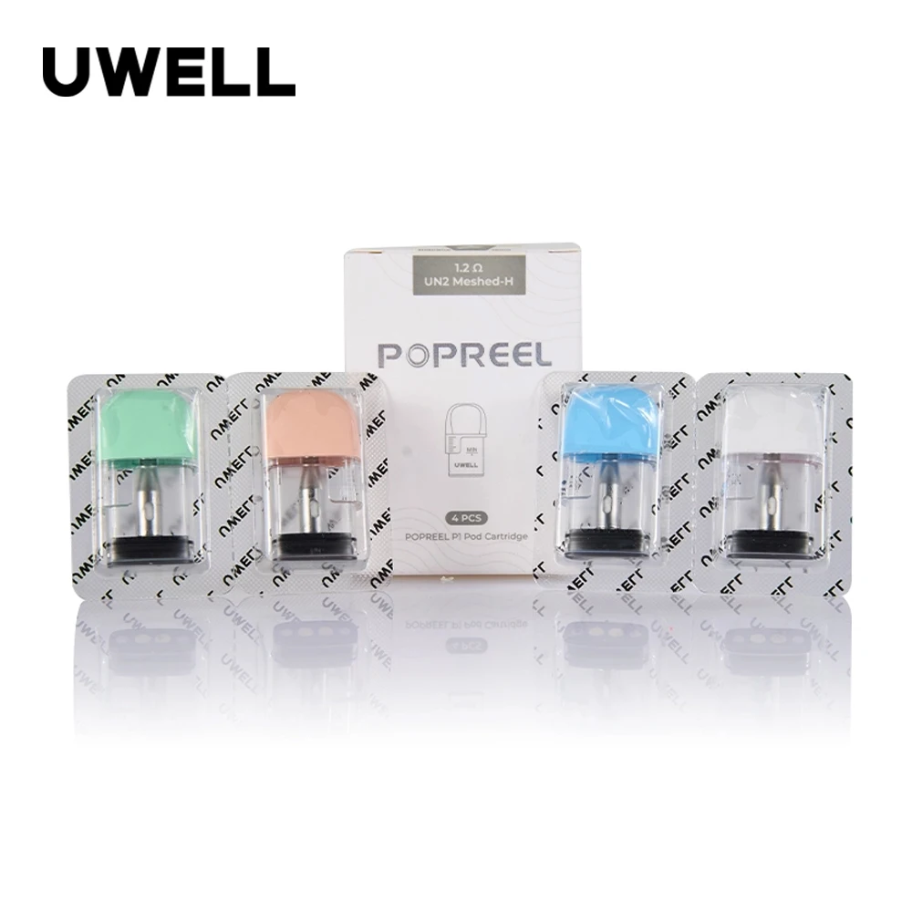 

Original Uwell Popreel P1 Pod Cartridge 2ML 4pcs/box Tank Top Filling For Electronic Cigarette Uwell Popreel P1 Pod System Kit