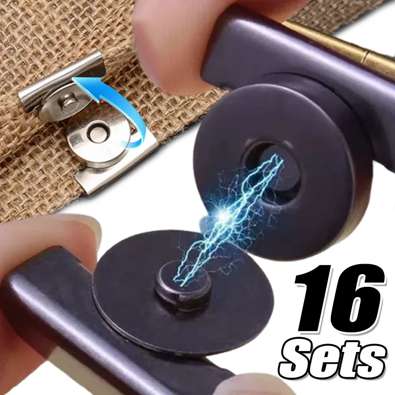 1-10Set Magnetic Snap Fasteners Clasps No-sew Buttons Handbag Purse Wallet Closures Snap Clasps DIY Craft Bags Parts Accessories