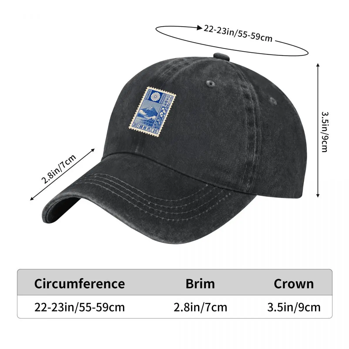 Japanese Mount Fuji Chrysanthemum Cherry Blossom Twenty Design New Vintage Washed Cotton Baseball Cap Sun Hats