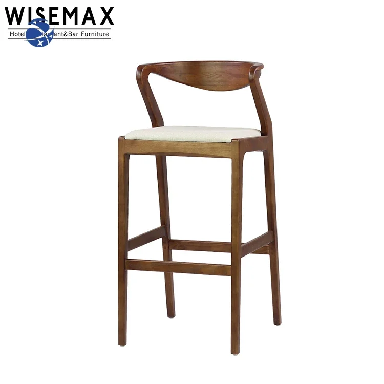 

yyhcWISEMAX FURNITURE Modern popular hot sale curved backrest high legs chair modern solid wood bar stool for home restaurant